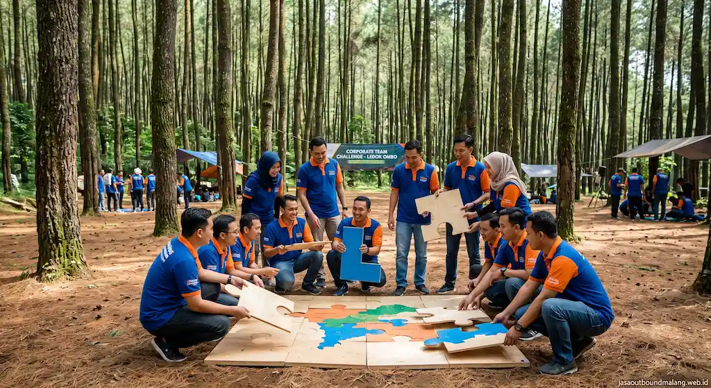 Kegiatan Team Building Hutan Pinus Poncokusumo
