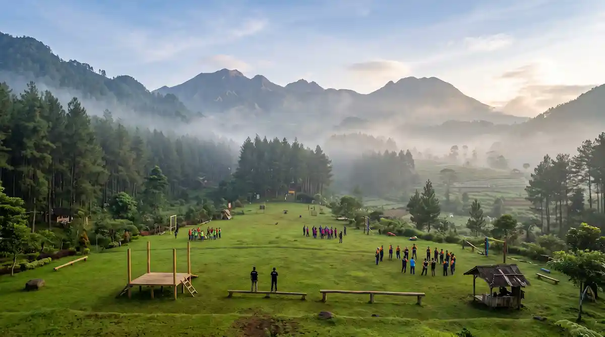 Area outbound alam terbuka di kawasan Batu dan Pujon, Malang