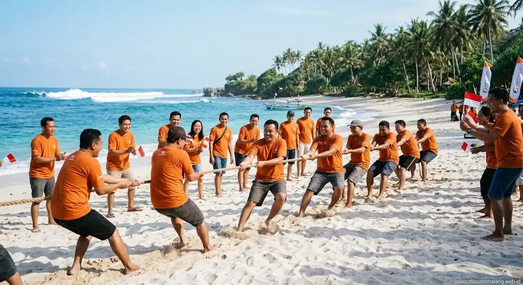 Paket Outbound Pantai Malang Selatan Terpopuler 2026