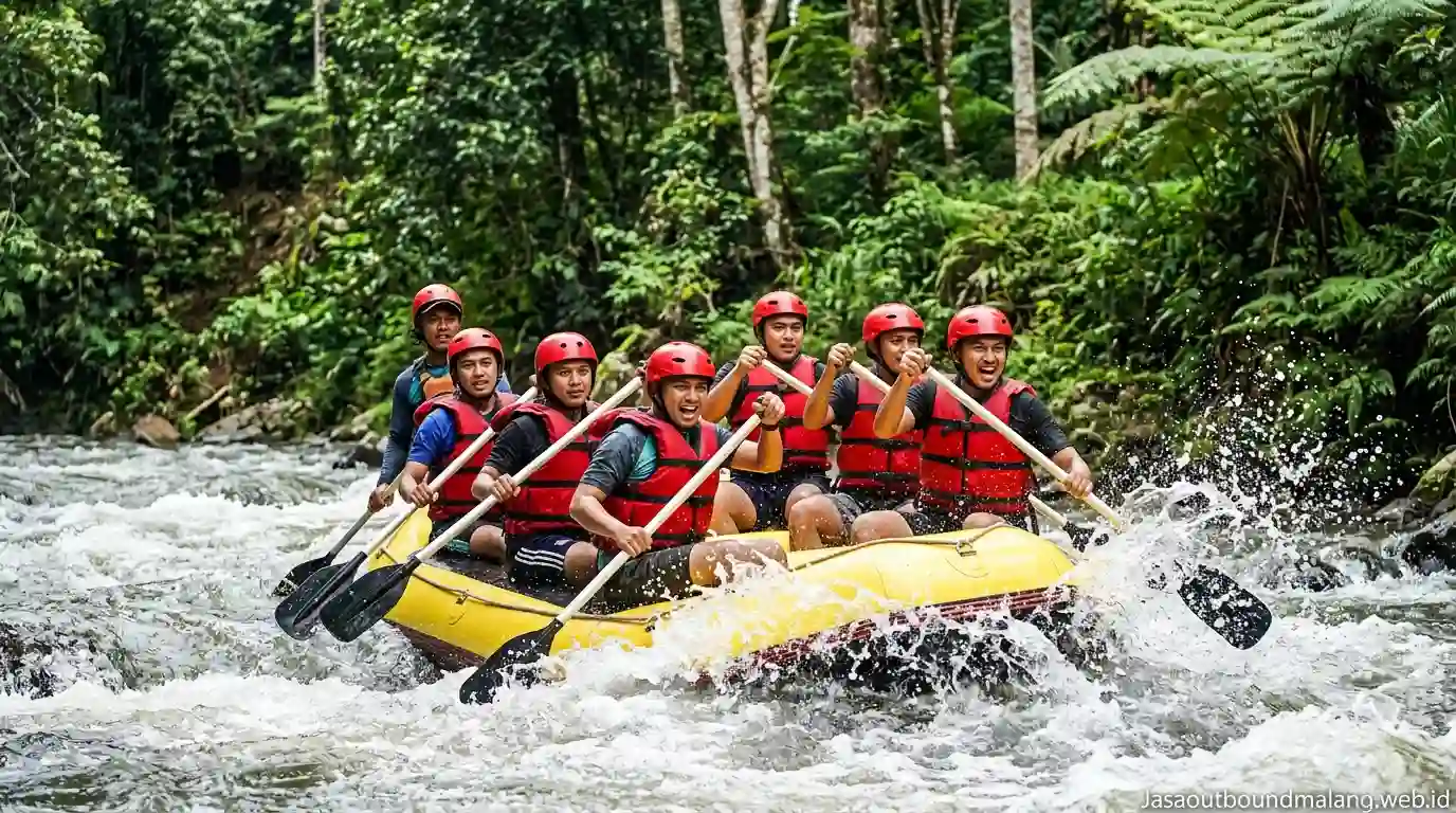 Sensasi Outbound Rafting Arung Jeram di Malang untuk Perusahaan